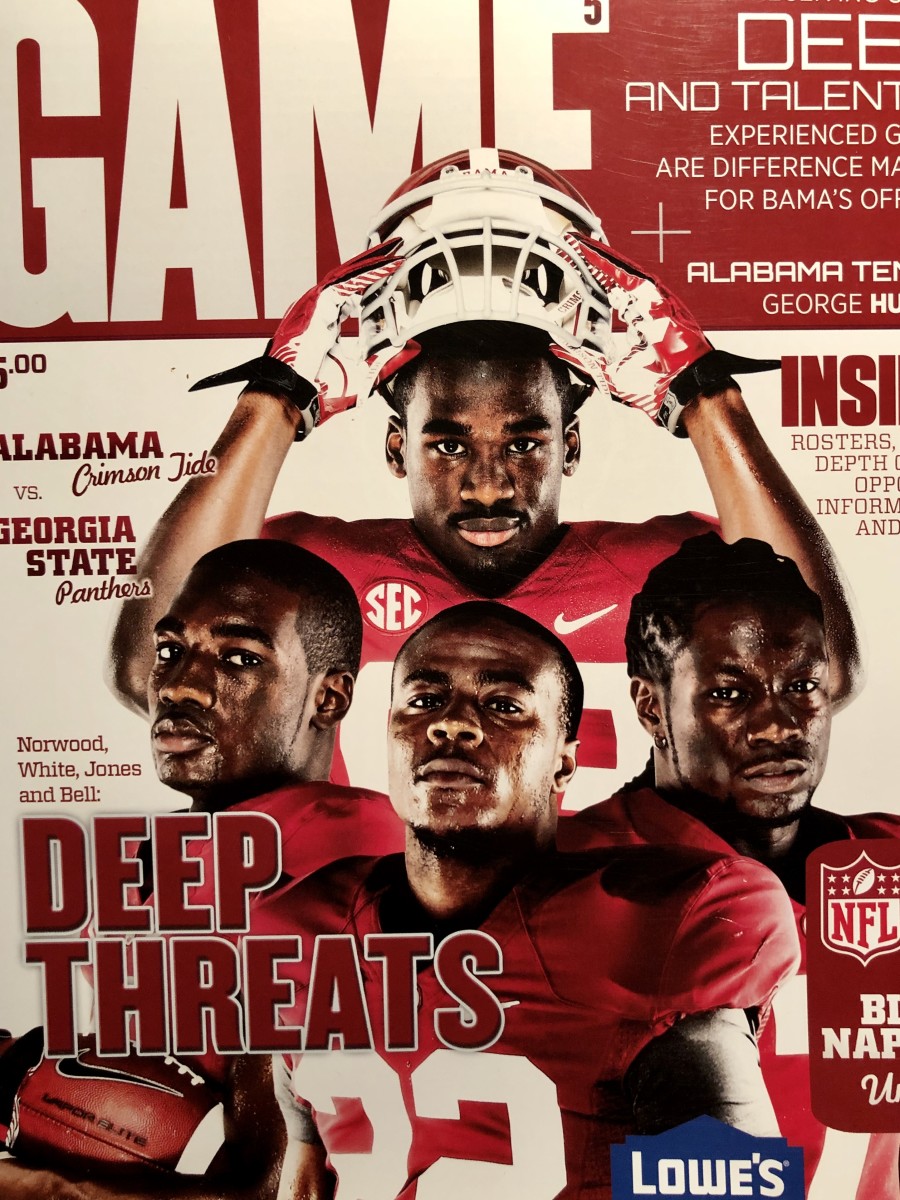 Kevin Norwood, DeAndrew White, Kenny Bell, Christion Jones, Georgia State game program, Oct. 5, 2013